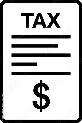 Tax document icon with dollar sign Vector