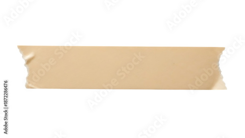 Brown masking tape strip isolated on transparent background