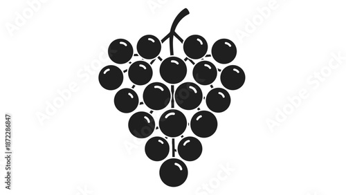 Grape bunch icon vector illustration in flat black style.