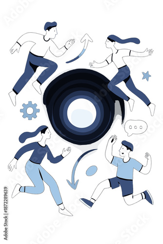 Galactic Orb Glow. Dark Abstract Glow. A central orb emits a soft haze; orbiting rings pulse outward