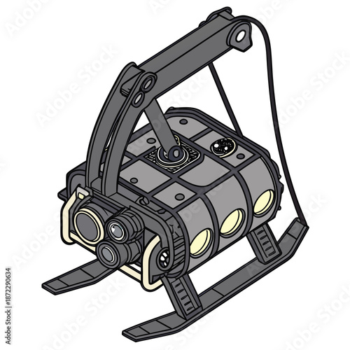 Underwater Remotely Operated Vehicle ROV with LED Lighting, Marine Research and Subsea Exploration Robot