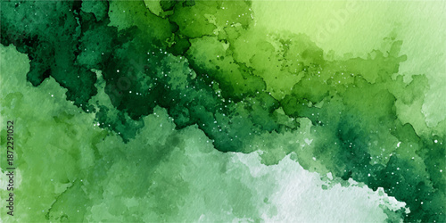 Abstract green watercolor background with gradient effect