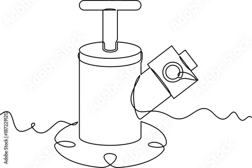one line art Single Head Hydrant Valve vector illustration. line art, one continuous line, simple, hand drawn and sketch style. for icons, symbols, signs or logos. PNG