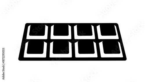 Black artist paint palette or chocolate mold tray icon.