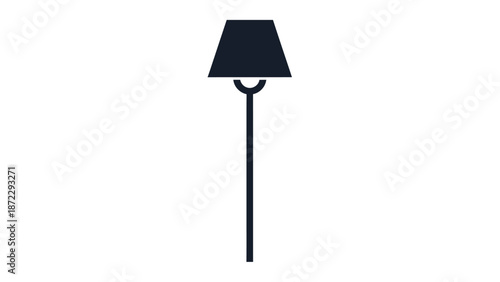 Minimalist floor lamp silhouette icon.