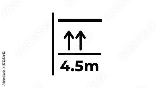 Road Height Limit Sign or Underpass Clearance Icon.