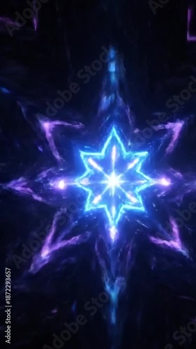 Wallpaper Mural Abstract star pattern with blue glowing light Torontodigital.ca