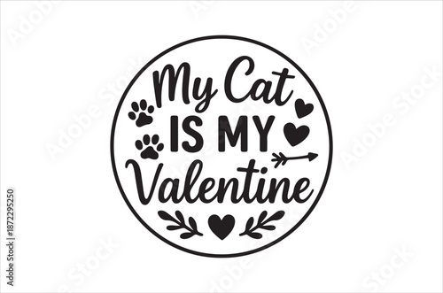 Basic RGBMy Cat Is My Valentine cute funny valentine's day sticker