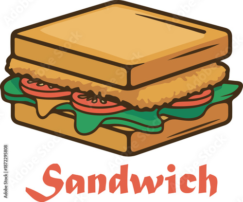 sandwich milanesa logo vector white background