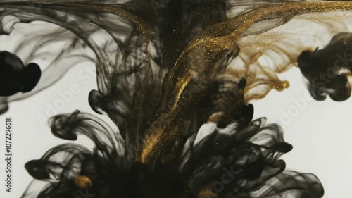 Ink Splashing in Water Abstract Art.