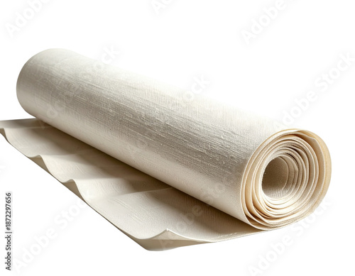 Rolled Fabric Scroll, Front View, isolated on transparent background