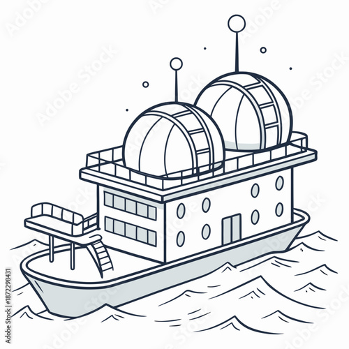 Advanced Floating Marine Research Observatory Equipped with Environmental Data Collection Sensors