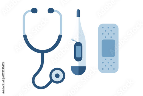 Medical tools used by doctors for patient care and health monitoring in a clinical setting at any time of the day