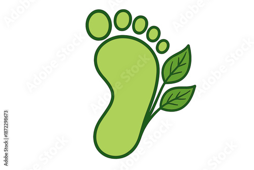 Green footprint design with leaves representing nature and sustainability