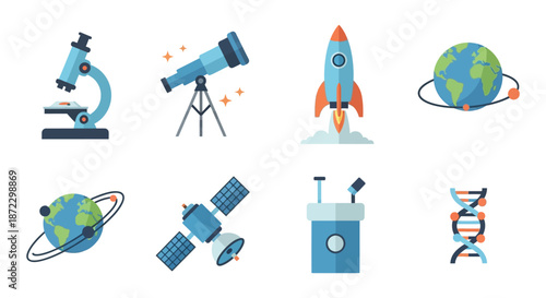 Science and space exploration a colorful illustration of discovery and research