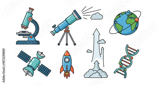 Science and space exploration a colorful illustration of discovery and research