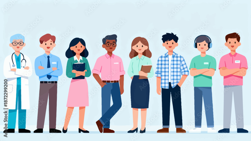 Fototapeta premium diverse group of professionals standing