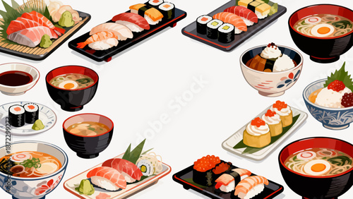 Japanese cuisine assortment
