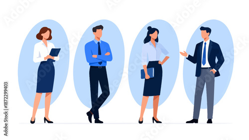 Business people in office attire