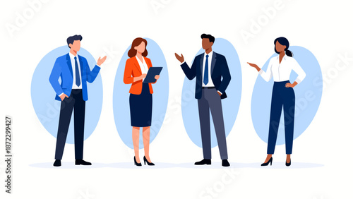 Four business professionals in discussion