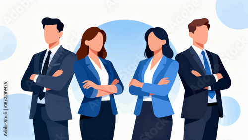 Four business professionals in suits