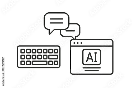 Discussion about AI technology on a computer screen with a keyboard in view during daytime