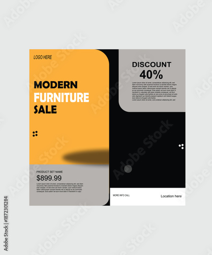 Modern furniture sale poster desihn template