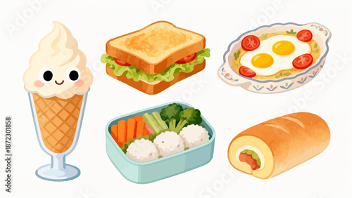Cartoon food illustrations