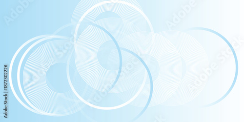 Abstract modern Circle t effect style geometric. Minimalist banner background pastel colorful blue and white gradations Illustrations Vectors