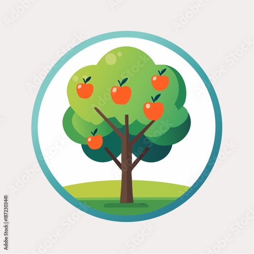 vector illustration of an apple tree