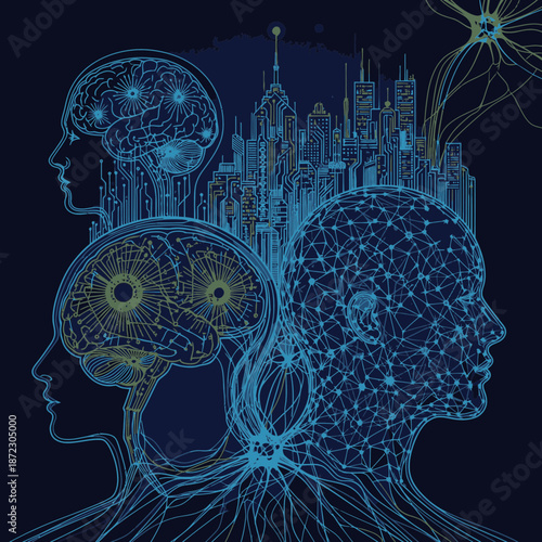 human head with brain