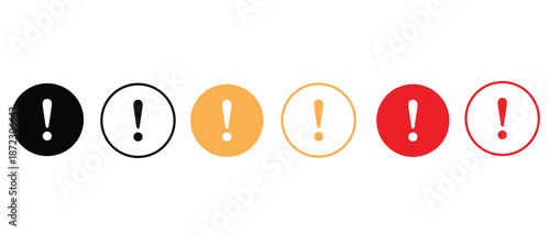 Warning Exclamation Mark Icons Set