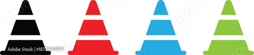 Solid Traffic Cone Icons Set