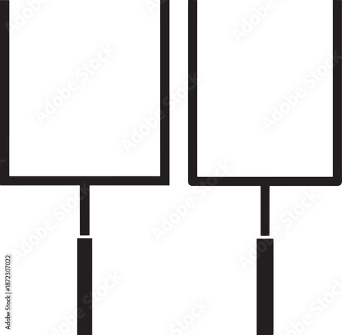 American Football Goal Post Silhouette Icons for Sports Field and Game Day Graphics
