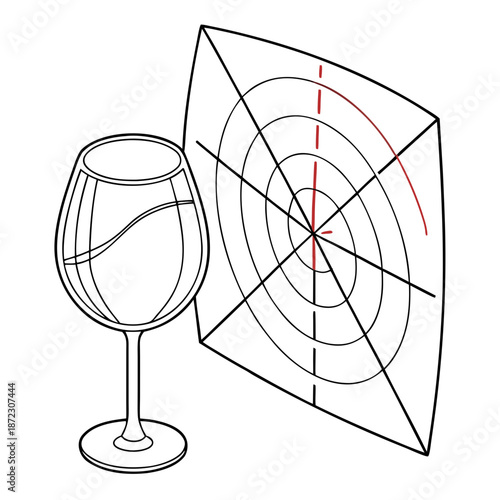 Internal Force Distribution and Glass Stress Analysis Diagram, Material Engineering Visualization for Structural Integrity Testing