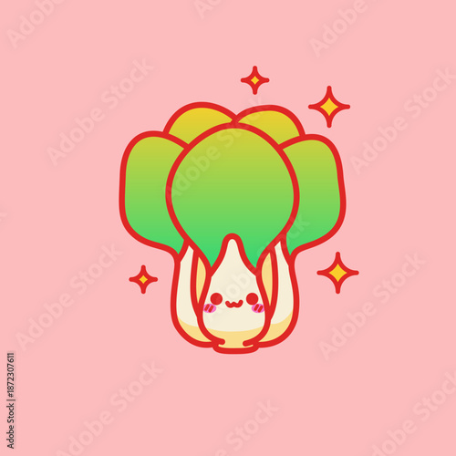 vector illustration of a bok choy vegetable 