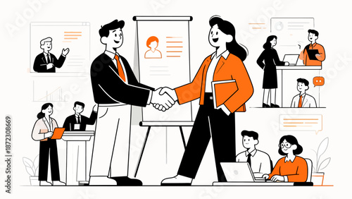 Business meeting handshake