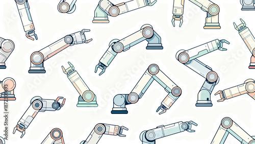 robotic arms in pattern