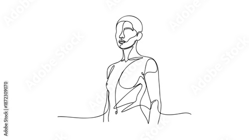 A serene woman meditating in a peaceful environment with a calm expression from a front viewpoint