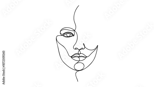 A minimalist illustration of a face with flowing lines representing mental health awareness