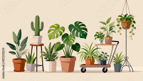Indoor potted plants collection