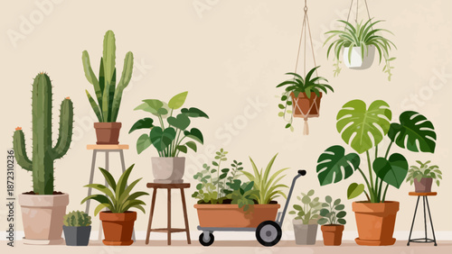 various potted plants in indoor setting
