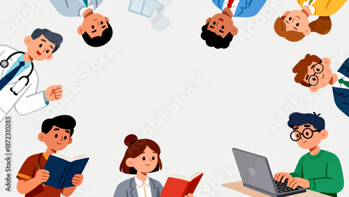 diverse professionals in circle