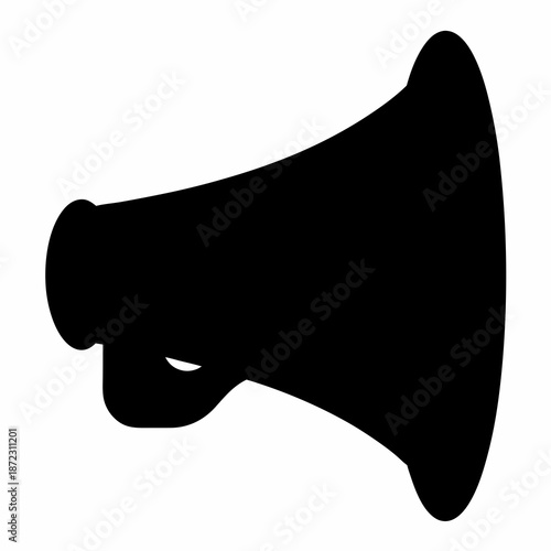 Black Silhouette of a Megaphone Announcing Important Information to the Masses