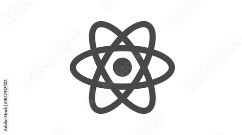Atomic structure icon illustrating science, technology, chemistry, physics, and innovation. Vector illustration for research and development.