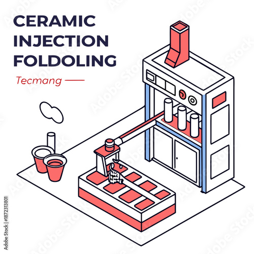 Ceramic injection molding technology, schematic for complex shape manufacturing of advanced industrial components