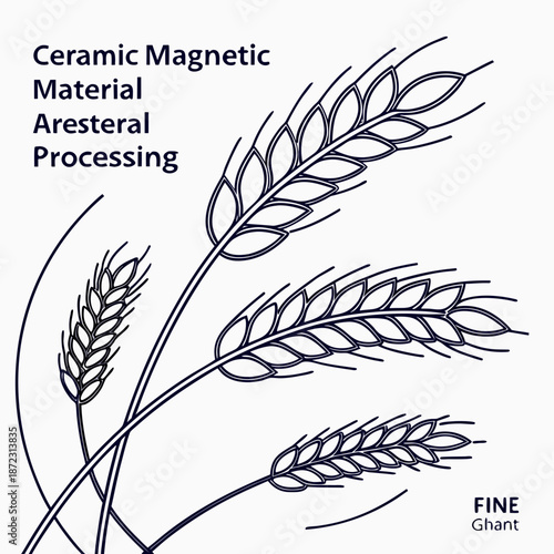 Ceramic magnetic material processing, fine grain microstructure schematic for advanced technological applications