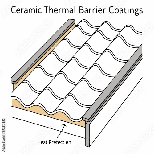 Layered ceramic thermal barrier coating, illustrating advanced heat protection technology for industrial turbines and high-temperature components.