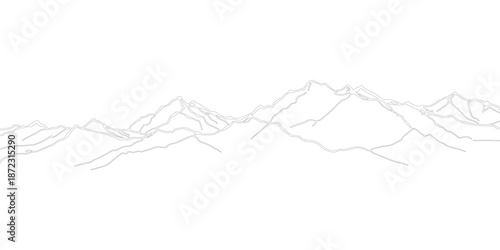 snow covered mountains or too point of hill made with sketch art and black hand made lines.