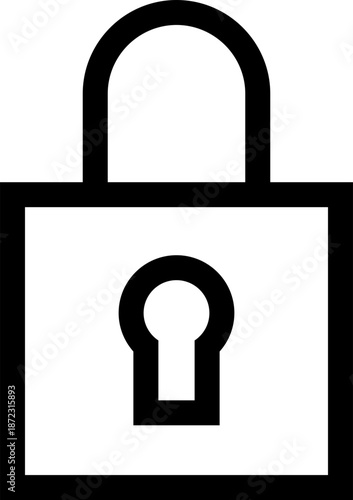 Lock Button Icon Outline Sharp for User Account UI Website Mobile Apps